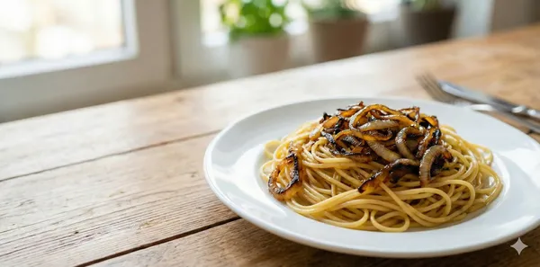 【本格】焦がしたまねぎのシンプルパスタの写真